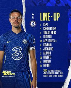 Chelsea line up 19-9-2021 Tottenham Spurs