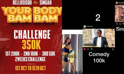BREAKING: Bello Sisqo Revealed Winners Of 350K Of His Song Challenge - Your Body Bam Bam