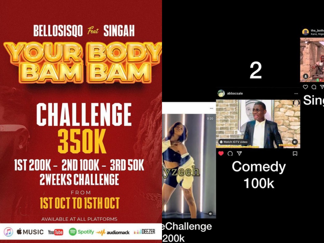 BREAKING: Bello Sisqo Revealed Winners Of 350K Of His Song Challenge – Your Body Bam Bam