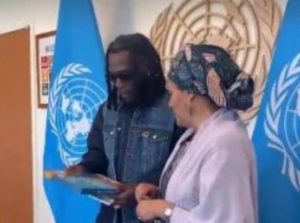 Burna Boy Visits UN Building Ahead Of New York Show