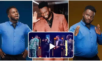 “I never win award before for this Lagos o” – Awesome moment comedian Sabinus (Mr Funny) shocked after he was announced winner of Online social content creators
