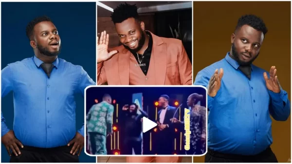“I never win award before for this Lagos o” – Awesome moment comedian Sabinus (Mr Funny) shocked after he was announced winner of Online social content creators