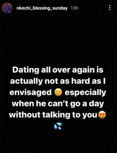 Nonetheless, this is not the first time we are getting such an update from the actress following her breakup.  You will recall that her ex, Falegan recently slammed her for saying her new boyfriend gives her an allowance of #1 million.