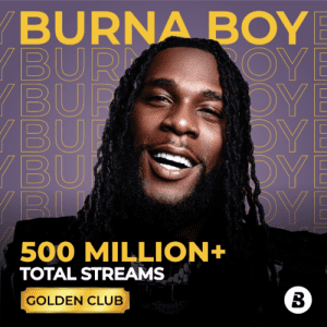 Burna Boy Records Half A Billion Streams On Boomplay