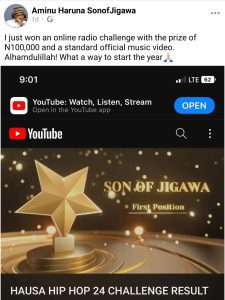 SON OF JIGAWA Won 100K and Standard Music Video at Hausa Hip Hop24 Challenge 