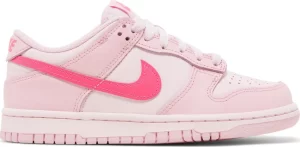 This Nike Dunk Low comes in grade school sizes and it boasts a Valentine’s Day ready “Triple Pink” color scheme. The concept here is very simple as you have multiple shades of pink throughout the upper. For instance, there is light pink on the base, a more defined shade of pink on the overlays, and hot pink on the Nike swoosh. Sizes can be found for between $262 and $312 USD. Comme des Garçons x Converse Chuck Taylor All Star Hi ‘Play’