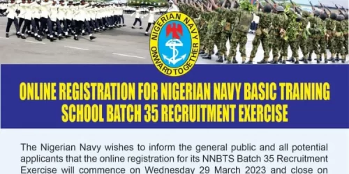 Nigeria Navy Basic Training School Batch 35 Recruitment Portal