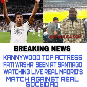 Kannywood Actress 'Fati Washa' Spotted at Santiago Stadium Watching Real Madrid's Match Against Real Soceidad